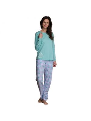 Пижама женская со штанами KEY LNS 422 B21, мята + лаванда, S - Зеленый