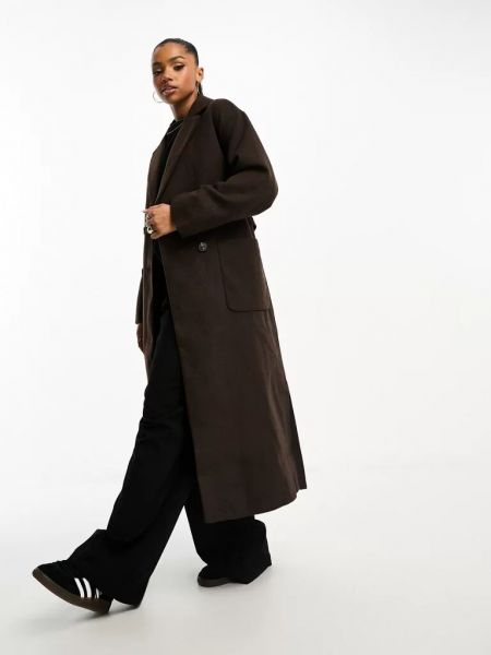 Шерстяное пальто Monki коричневое