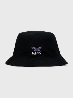 Памучна шапка с козирки Vans черно