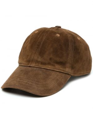 Zomšinis kepurė su snapeliu Polo Ralph Lauren ruda