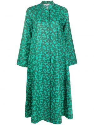Памучна миди рокля с принт Odeeh зелено