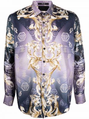 Camisa con estampado Philipp Plein violeta