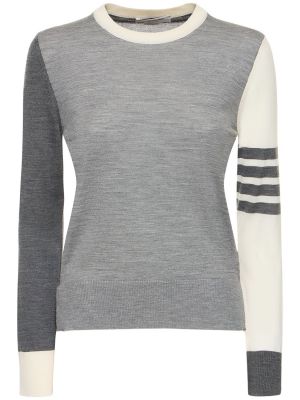 Вълнен пуловер Thom Browne сиво