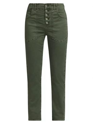 Прямые джинсы с высокой талией Veronica Beard зеленые