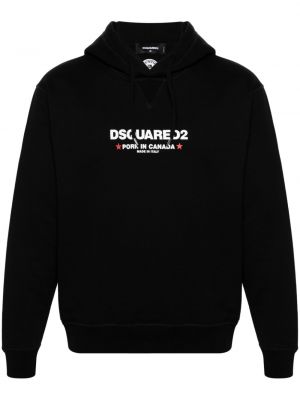 Pamučna hoodie s kapuljačom Dsquared2 crna