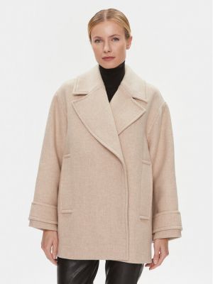 Oversized vlněný zimní kabát Ivy Oak béžový