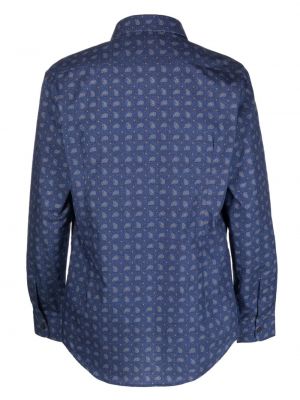 Bavlněná košile s potiskem s paisley potiskem Daniele Alessandrini modrá