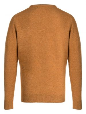 Haftowany sweter z okrągłym dekoltem Pringle Of Scotland pomarańczowy