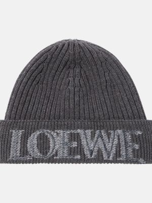 Vlnená čiapka Loewe sivá