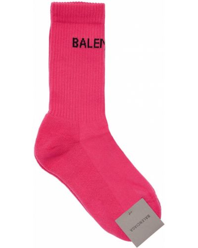 Žakárové bavlněné ponožky Balenciaga růžové