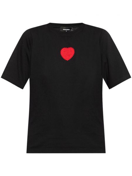 Bavlněné tričko se srdcovým vzorem Dsquared2