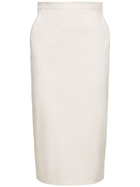 Βαμβακερή midi φούστα από ζέρσεϋ Max Mara λευκό