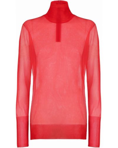 Jersey cuello alto con cuello alto de tela jersey Dolce & Gabbana rojo