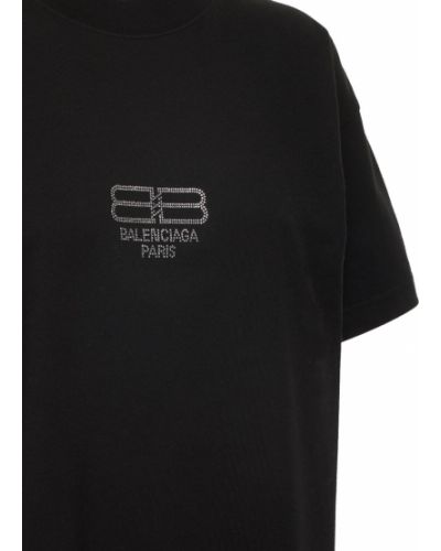 Bavlnené priliehavé tričko Balenciaga čierna