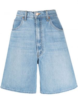 Shorts di jeans a vita alta Mother blu