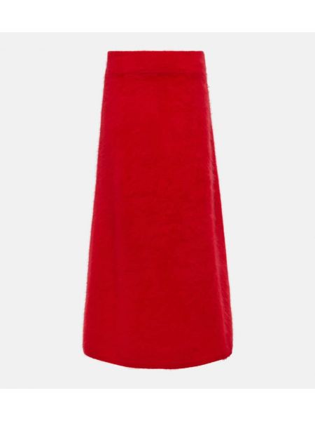 Falda midi de cachemir con estampado de cachemira Lisa Yang rojo