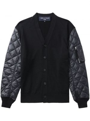 Woll strickjacke mit v-ausschnitt Comme Des Garçons Homme schwarz