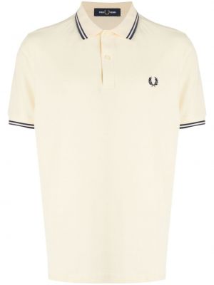 Tricou polo cu broderie din bumbac Fred Perry galben