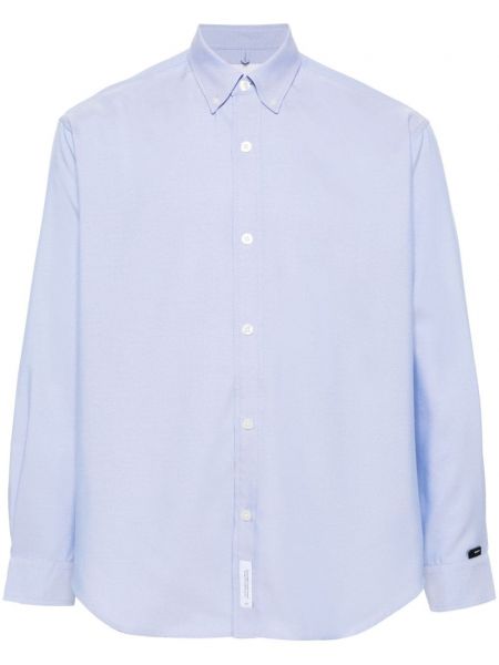 Пухена дълга риза с копчета на яката Wtaps синьо