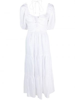 Robe mi-longue en lin Faithfull The Brand blanc