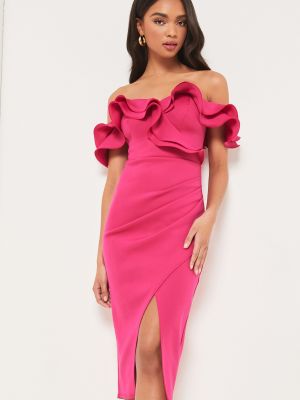 Платье с открытыми плечами Lipsy розовый