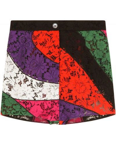 Pantalones cortos de flores de encaje Dolce & Gabbana rojo