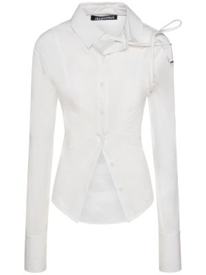 Camicia con lacci di cotone Jacquemus bianco