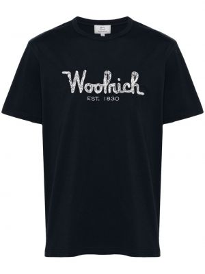 Bombažna majica z vezenjem Woolrich