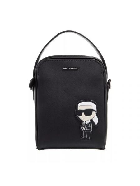 Кожаная сумка через плечо Karl Lagerfeld черная