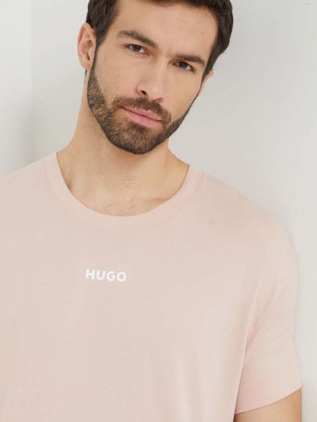 Koszulka z nadrukiem Hugo różowa