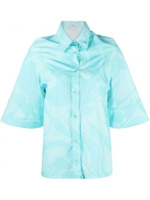 Camicia con stampa Etro blu