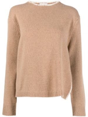 Dzianinowy sweter Semicouture brązowy