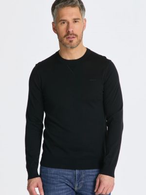 Pamut pulóver Gant fekete