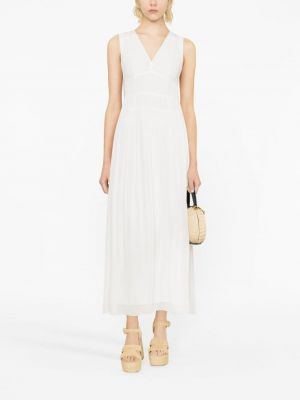 Sukienka długa z dekoltem w serek Dvf Diane Von Furstenberg biała