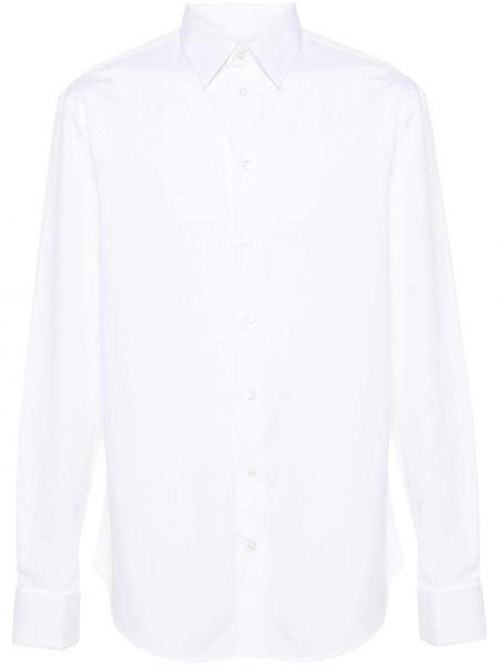Chemise en coton avec manches longues Emporio Armani blanc