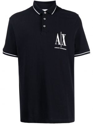 Poloskjorte med print Armani Exchange blå