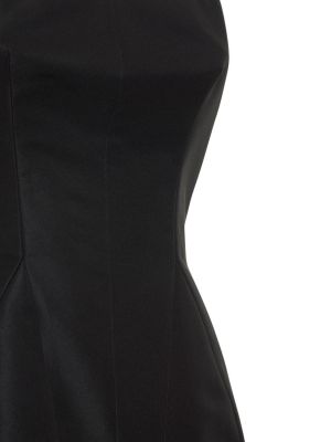 Drapované asymetrické dlouhé šaty Alexander Mcqueen černé