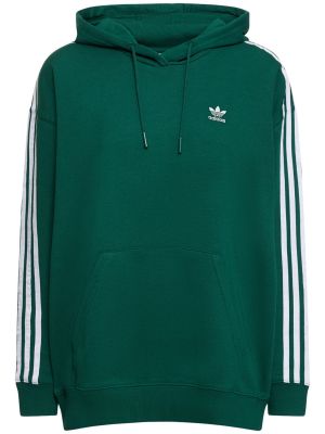 Oversize svītrainas kapučdžemperis Adidas Originals zaļš