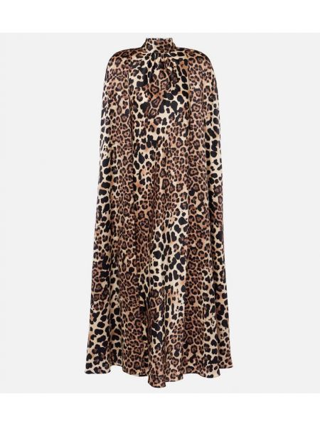 Leopard trykt silke maxi kjole Rodarte