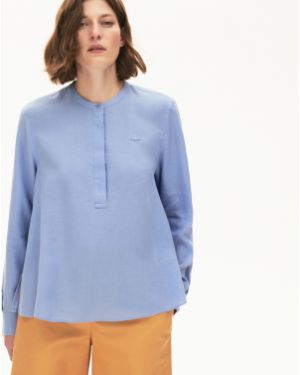 Льняная рубашка Lacoste голубая