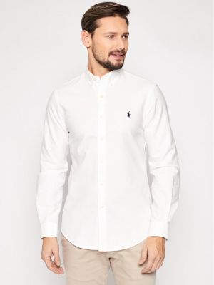 Siuvinėta marškiniai slim fit Polo Ralph Lauren balta