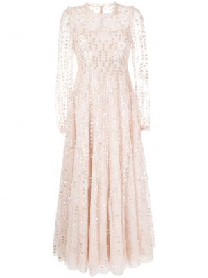 Вечерна рокля с пайети Needle & Thread розово