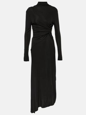 Μίντι φόρεμα ντραπέ Victoria Beckham μαύρο