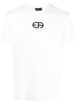 Camiseta con bordado Emporio Armani blanco