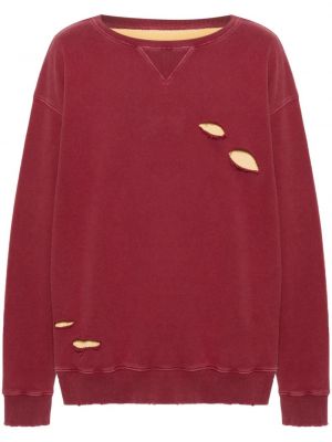 Bluza z przetarciami bawełniana Maison Margiela czerwona