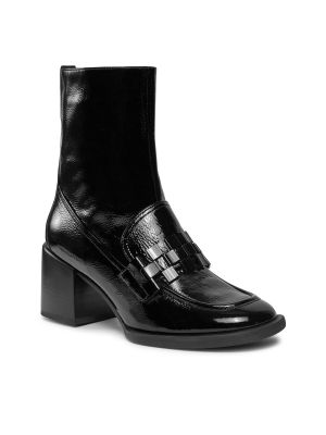 Лаковые кожаные ботинки челси на каблуке Hogl черные