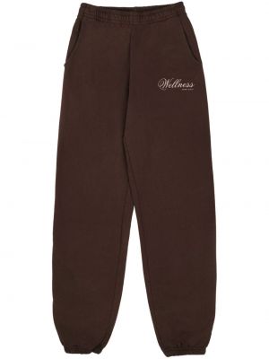 Pantalon de joggings en coton Sporty & Rich marron