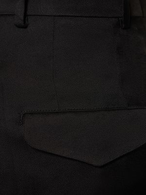 Saténové rovné nohavice s vysokým pásom Ann Demeulemeester čierna