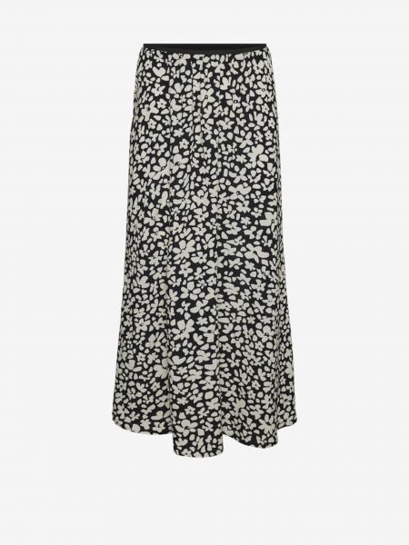 Kvetinová dlhá sukňa Vero Moda čierna