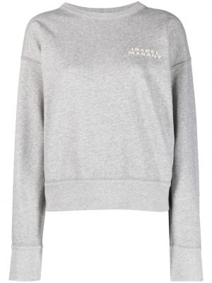 Sweatshirt mit stickerei mit rundem ausschnitt Isabel Marant grau